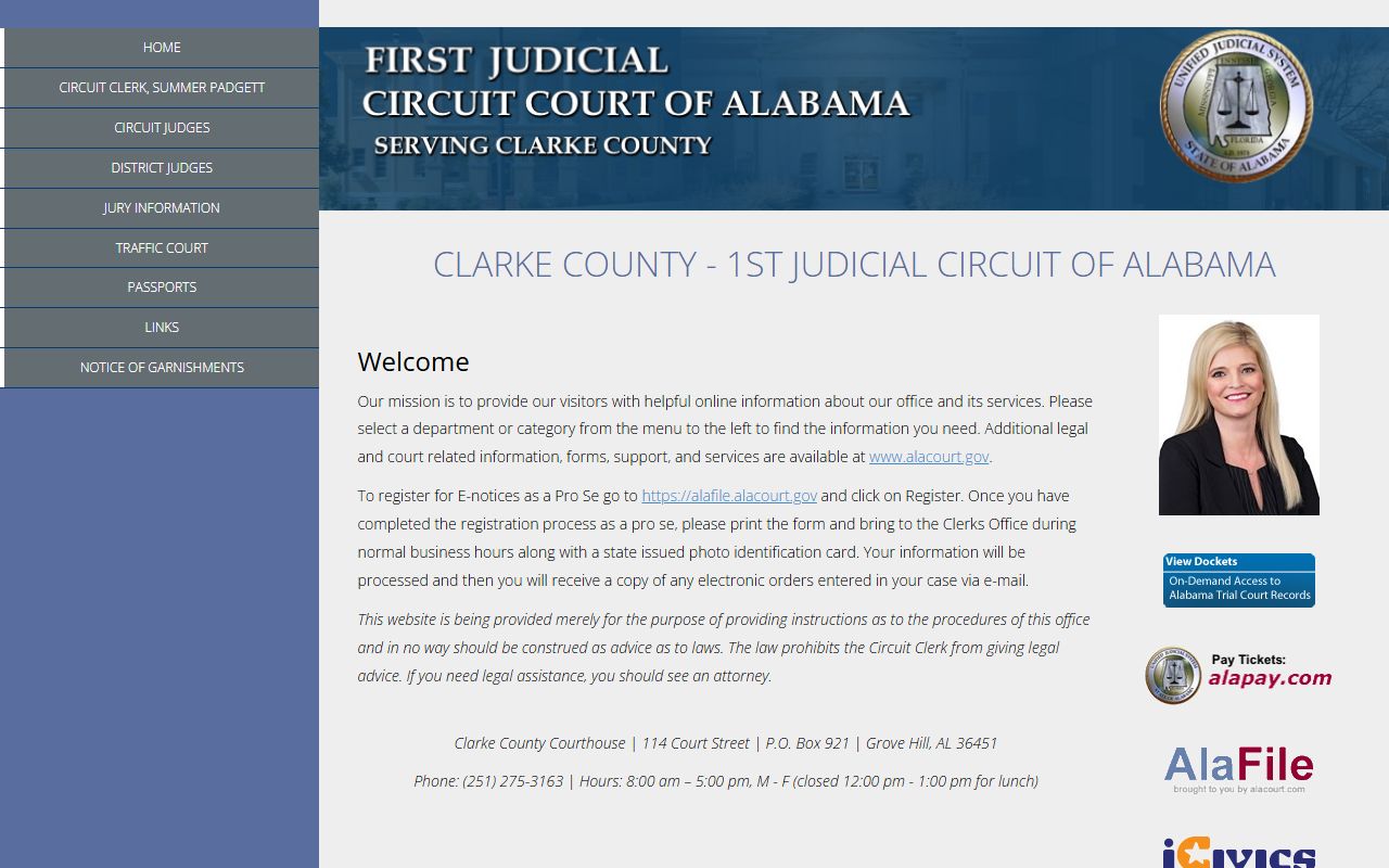 Clarke County circuit court page used to trace released inmate population court records